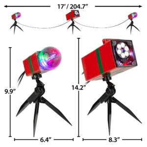 Alternative view of Proyector musical multicolor de 6 discos con sonido - Holiday Time