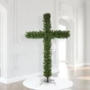 Cruz navideña de 7.5 pies preilimunada con 250 luces LED ,color verde -Vickerman