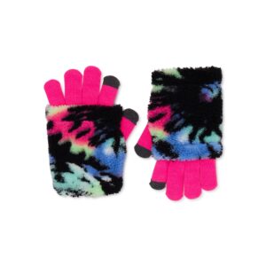 Alternative view of Paquete de gorro con pom para niñas y guantes afelpados talla única -Justice