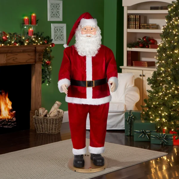 Santa clásico animado que baila y canta de 5.8 pies -Holiday Time