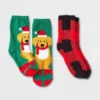 Juego de 2 pares de calcetines navideños afelpados talla 6/9 para niño -Wondershop
