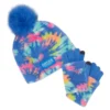 Paquete de gorro con pom para niñas y guantes afelpados talla única  -Justice