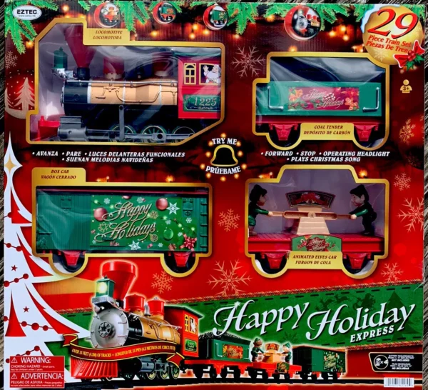 Tren de juguete Happy Holiday express de 35 piezas  -Eztec