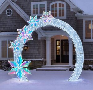 Arco de 8" con copos de nieve prismáticos preiluminados -Member's Mark