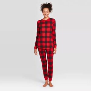 Conjunto de pijama navideña de 2 piezas térmico para mujer talla S - Stars Above