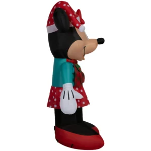 Alternative view of Inflable navideño de 5 pies Minnie con gorro de Santa -Disney