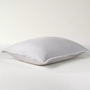 Alternative view of Funda para almohada tamaño estandar nordica de lino pesado, gris claro - Casaluna