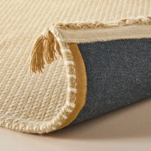 Alternative view of Alfombra de rayas con borde estampado en color caqui 2x3"- Hearth & Hand