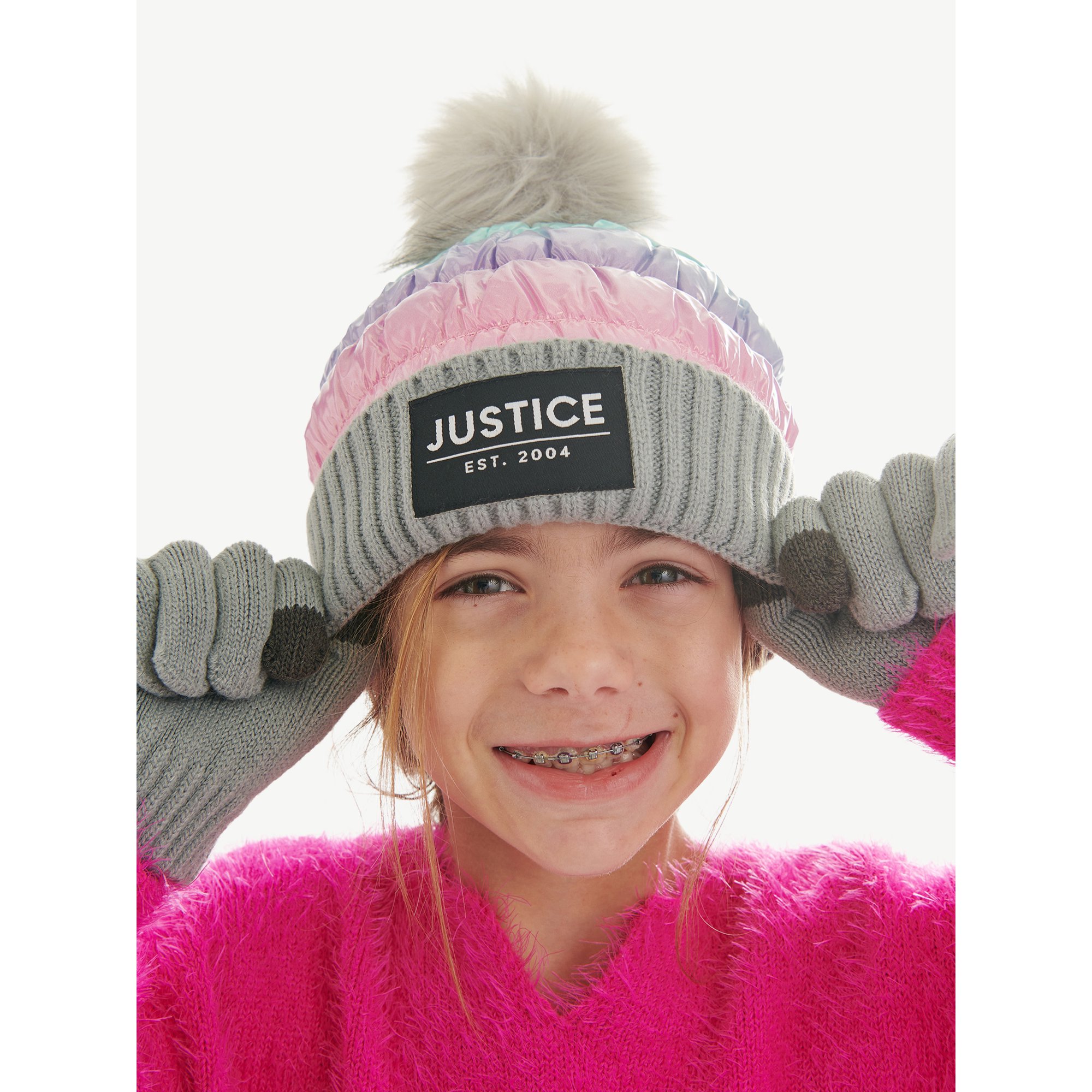 Juego de Gorro y Guantes para invierno marca Justice - Imagen 4