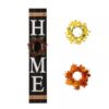 Letrero decorativo de madera: Home con 3 coronas intercambiables - Marca Glitzhome