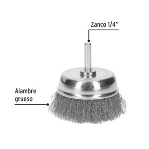 Alternative view of Carda de copa 2-3/4' con alambre grueso para taladro - Pretul