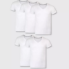 Paquete de 5 camisetas de cuello en V para hombre Talla S, Blanco - Hanes