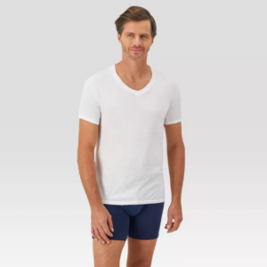 Alternative view of Paquete de 5 camisetas de cuello en V para hombre Talla S, Blanco - Hanes