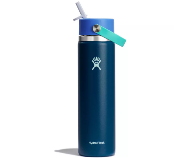 Botella de agua de 24 oz con pajita flexible y boca ancha - Hydro Flask