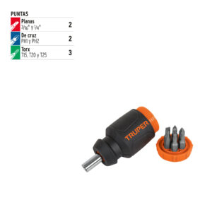 Alternative view of Desarmador tipo trompo con 7 puntas marca Truper