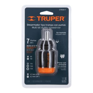 Desarmador tipo trompo con 7 puntas marca Truper