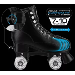 Alternative view of Patines de cuatro ruedas para adultos talla 7-10, color negro - Roller Derby