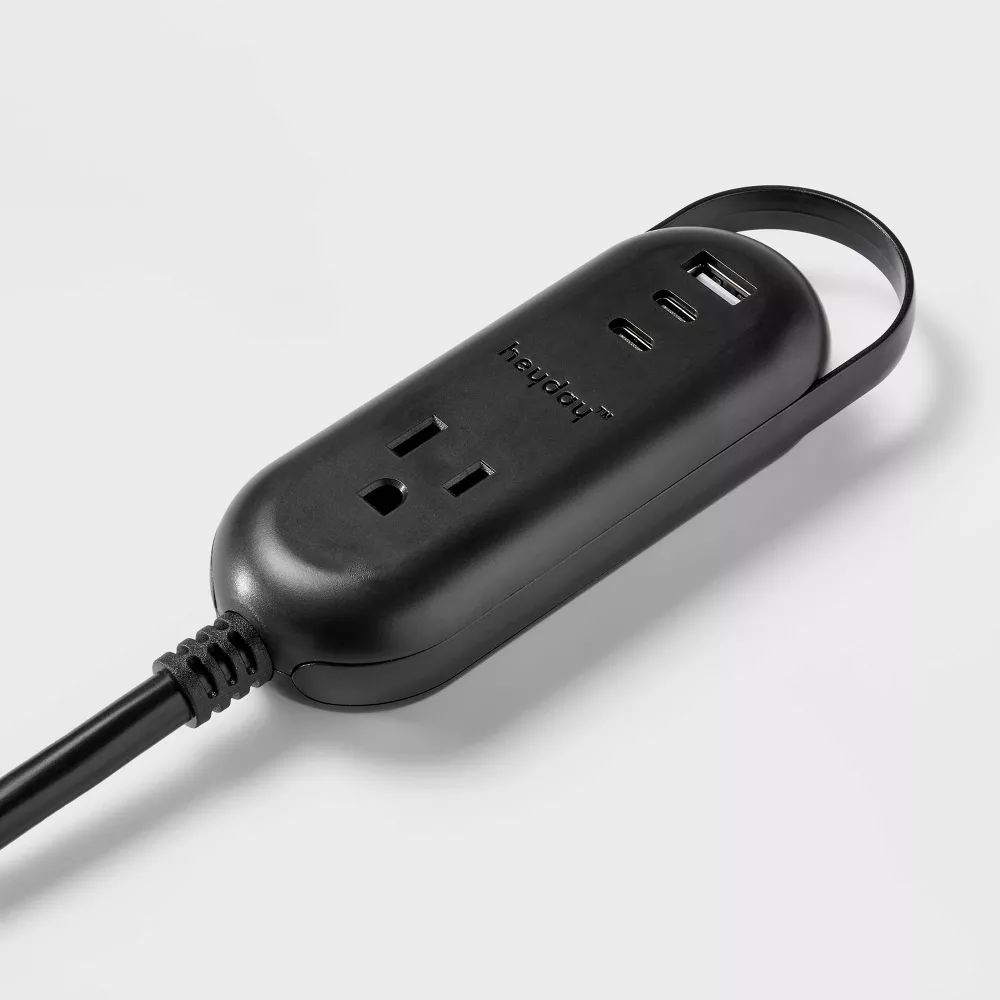 Cable de extensión con tomacorriente de 6' y puertos USB/USB-C - heyday - Imagen 3