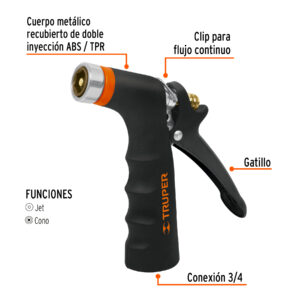 Alternative view of Pistola para riego de 2 funciones metálica con recubrimiento - Truper