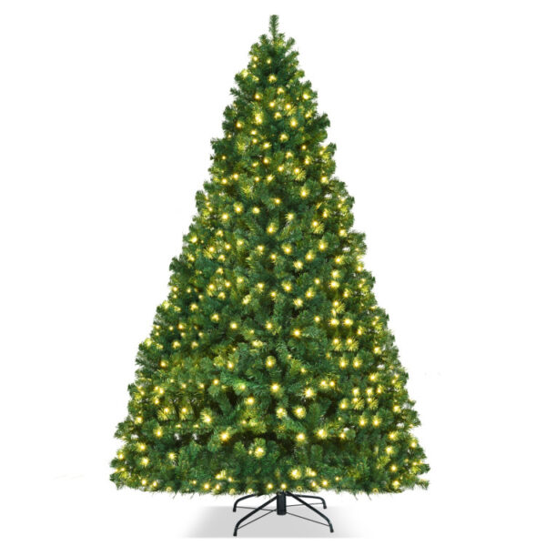 Arbol de navidad preiluminado de 7.5 pies - Costway
