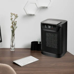 Alternative view of Calentón de cerámica con pantalla digital color negro -Soleil