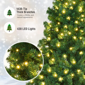 Alternative view of Arbol de navidad preiluminado de 7.5 pies - Costway