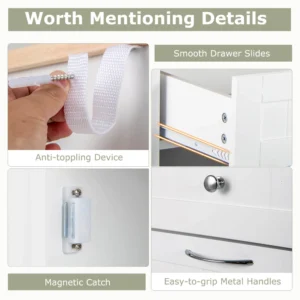 Alternative view of Mueble de cocina color blanco con cajones y estantes - Costway