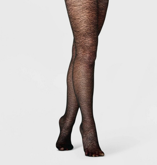 Medias transparentes con diseño de rosas para mujer Talla L/XL - A New Day