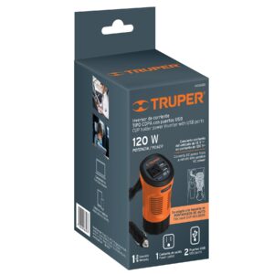 Alternative view of Inversor de corriente 120 W tipo vaso con 2 puertos USB - Truper