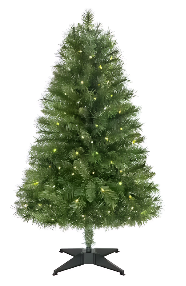 Arbol de navidad preiluminado Woodtrail con 100 luces LED de 4 pies - Home Accents Holiday
