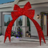 Decoración navideña preiluminada de arco con forma de moño de 9.5 ft - Home Accents