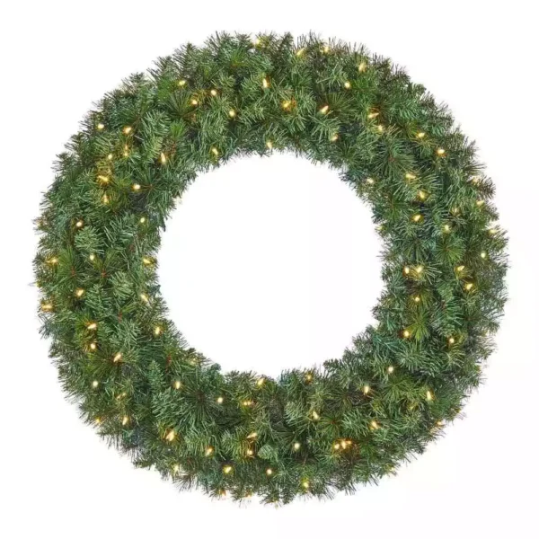 Corona navideña de pino Wesley con luz LED  de 36" -Home Accents