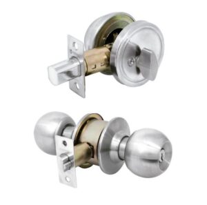 Paquete de 2 cerraduras: pomo y cerrojo, llave mariposa - Marca Hermex