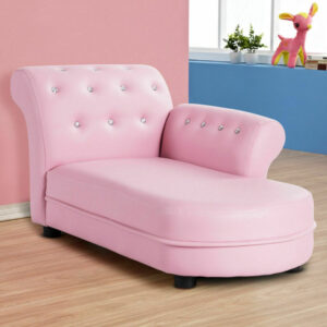 Sofá para niños color rosa con reposabrazos -Costway