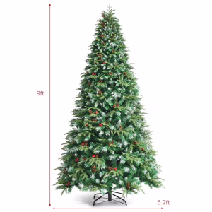 Alternative view of Árbol de Navidad preiluminado de 9 pies con luces LED multicolor - Costway
