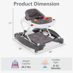 Alternative view of Andadera 5 en 1 color gris para bebés con tablero musical - INFANS