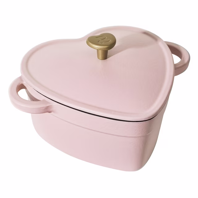 Horno holandés de hierro fundido 2qt color rosa marca Beautiful