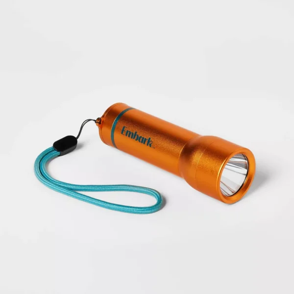 Linterna LED naranja de 350 lúmenes marca Embark
