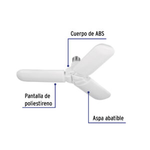 Alternative view of Lámpara LED de 24W tipo ventilador de 3 aspas ajustables marca Volteck