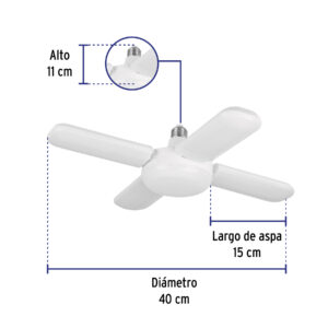 Alternative view of Lámpara LED de 40W tipo ventilador de 4 aspas ajustables marca Volteck