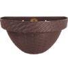 Maceta de plástico diseño Rattan para pared de 26 cm tono Chocolate