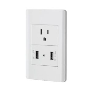 Placa armada de contacto con 2 puertos USB, color blanco - Marca Volteck