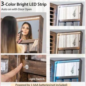 Alternative view of Armario para joyas con espejo y luz LED 3 modos de iluminación marca Costway