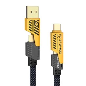 Cable de 6 ft 4 en 1: Tipo C a Tipo C, USB a Tipo C, Tipo C a Lightning, USB a Lightning - Marca YISH