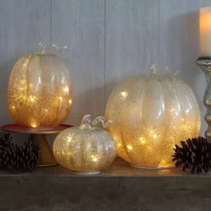 Decoración de 3 calabazas preiluminadas para exterior marca Member's Mark