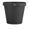 Maceta Redonda diseño Rattan 25 cm - Color Gris