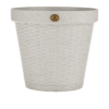 Maceta Redonda diseño Rattan 25 cm color Blanca