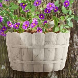 Alternative view of Maceta de plástico estilo madera para pared de 24 cm color nogal