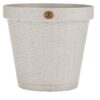 Maceta de plástico diseño rattan redonda de 20 cm color blanca