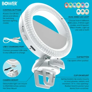 Alternative view of Aro de luz LED con soporte para Celular marca Bower